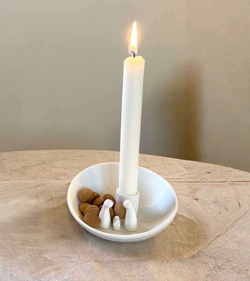 lille julekrybe lysestage