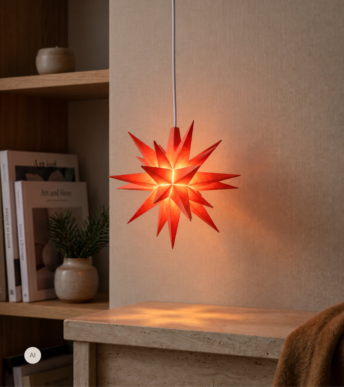 Herrnhuter Årsstjerne 2026, ABRIKOS, 8 cm, LED