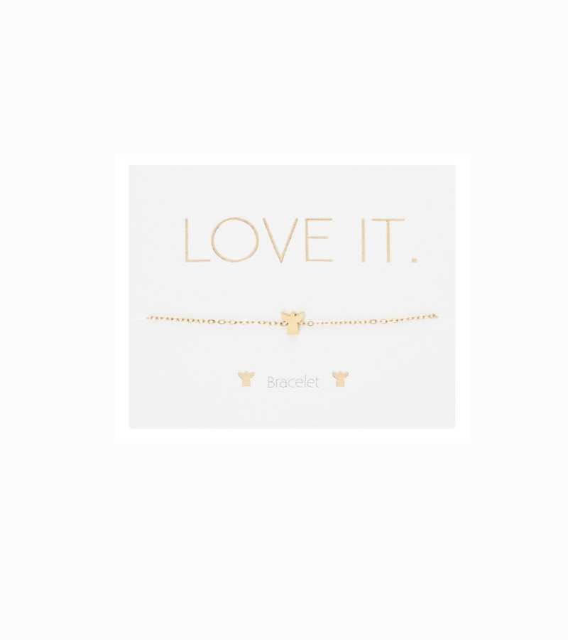 Armbånd LOVE IT engle guld OnlyByGrace