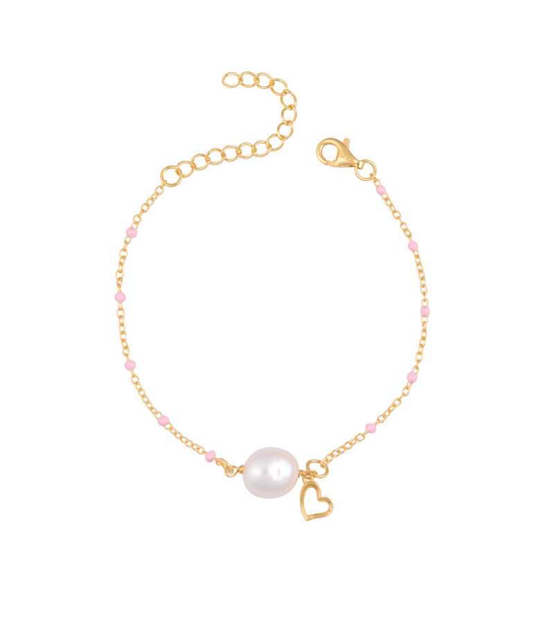 Armbånd-hjerte-og-perle-guld-OnlyByGrace