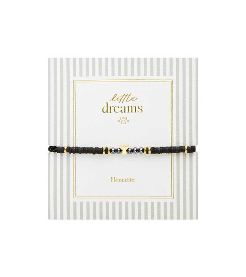 Armbånd med forgyldt engel sort OnlyByGrace