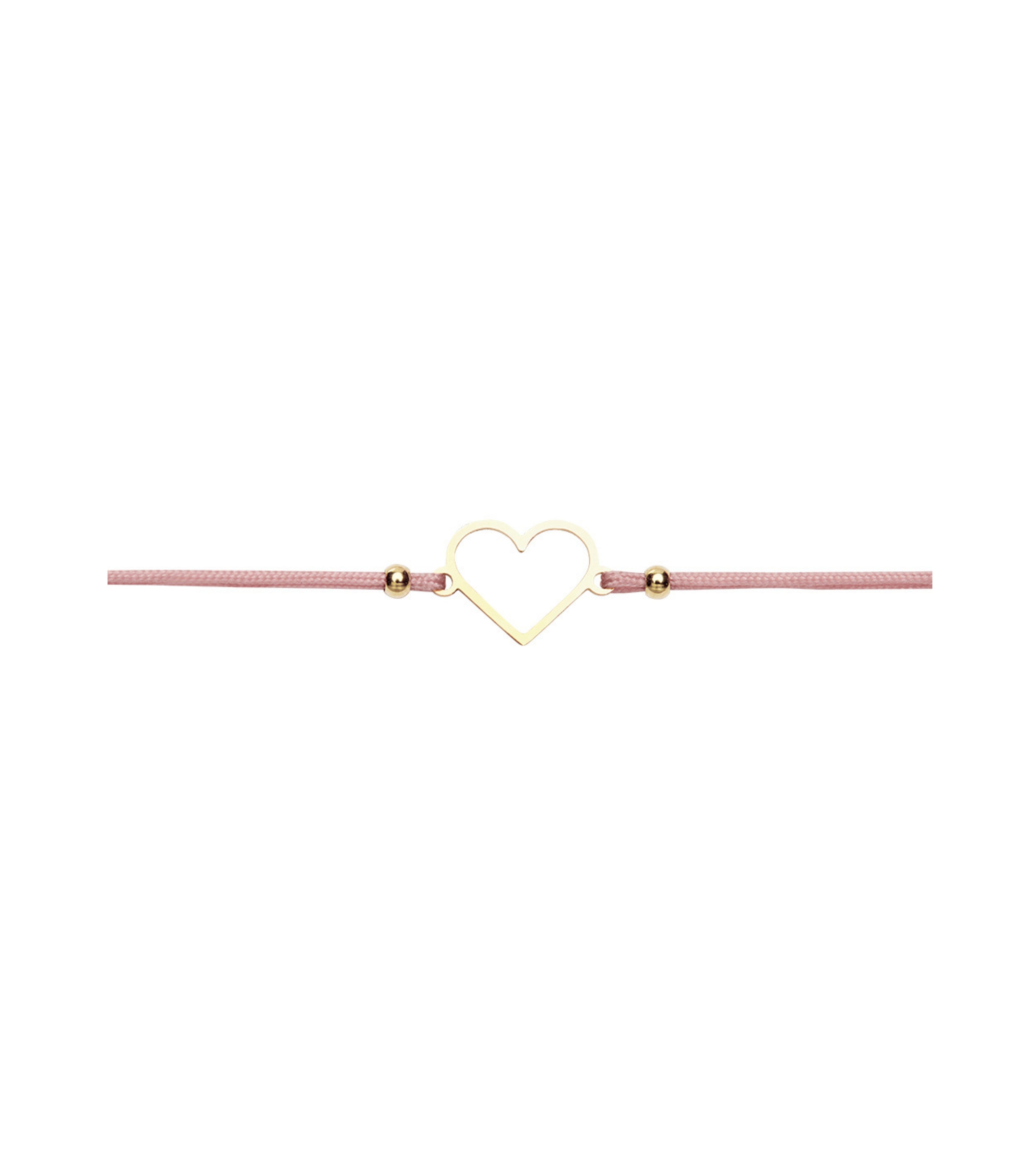 Armbånd med hjerte, Forgylt, "Be Happy"