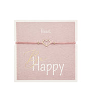 Armbånd med hjerte, Forgyldt - Be Happy