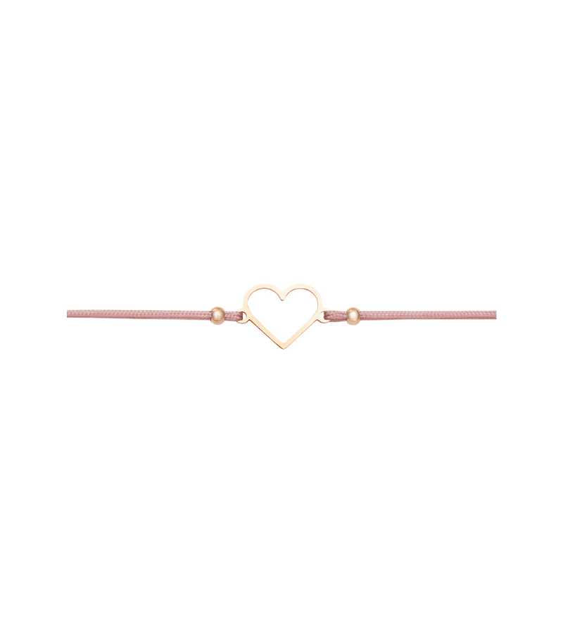 Armbånd med hjerte, rosagyldent, Be Happy