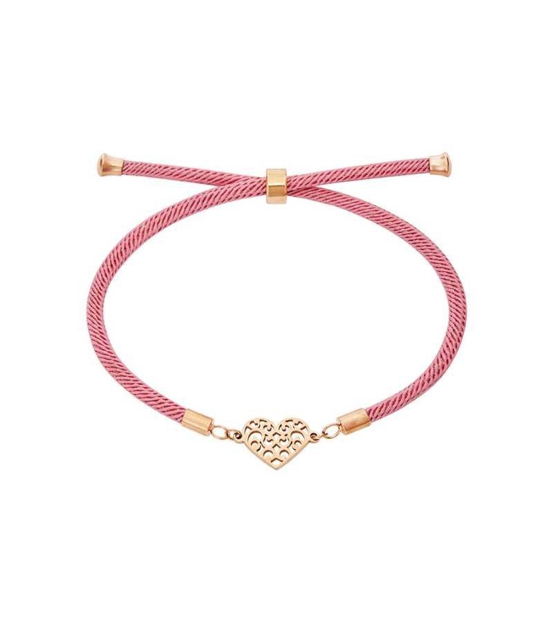 Armbånd med hjerte Gyldenrosa Stål Feel Good OnlyByGrace