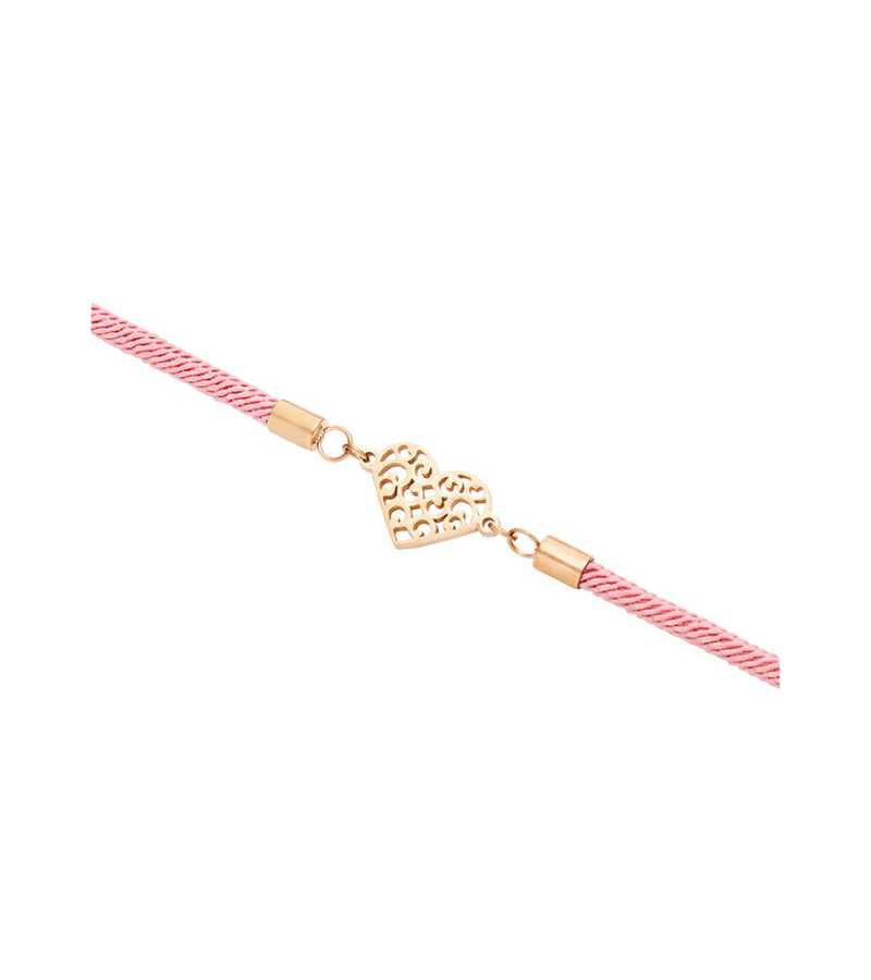 Armbånd med hjerte Gyldenrosa Stål Feel Good OnlyByGrace