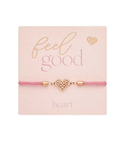 Armbånd med hjerte Gyldenrosa Stål Feel Good OnlyByGrace