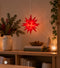 Herrnhuter Stjerne, Rød, Plast, 13 cm LED