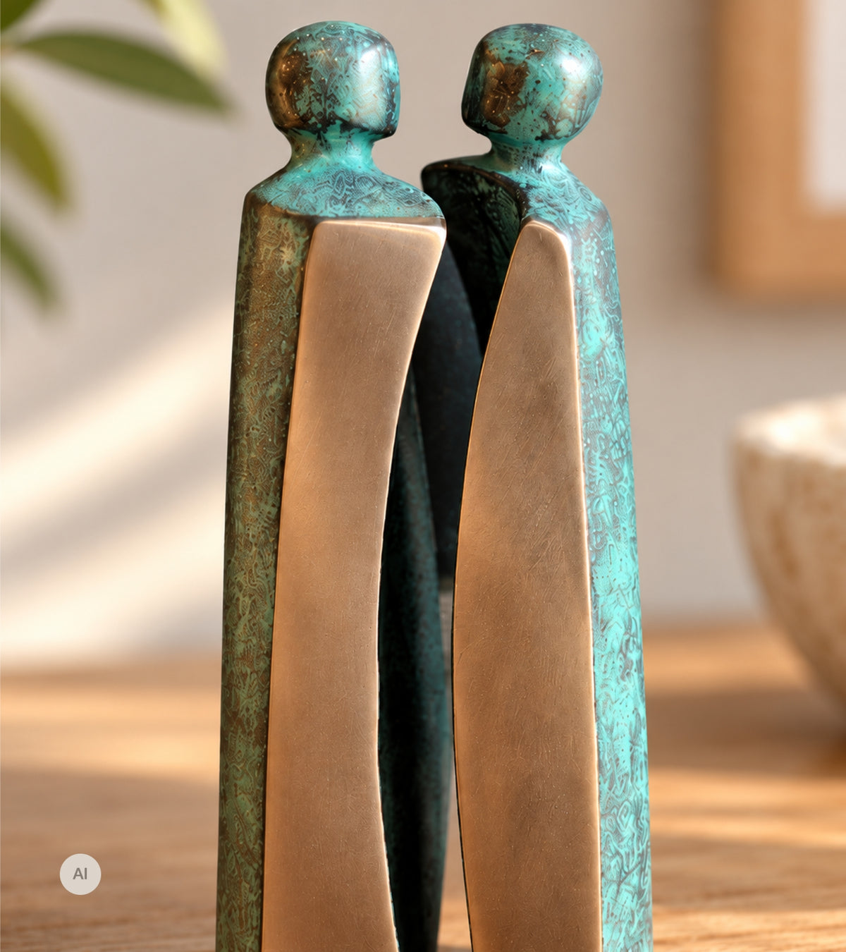 Bronzeskulptur, Enhed og kærlighed, 13 cm