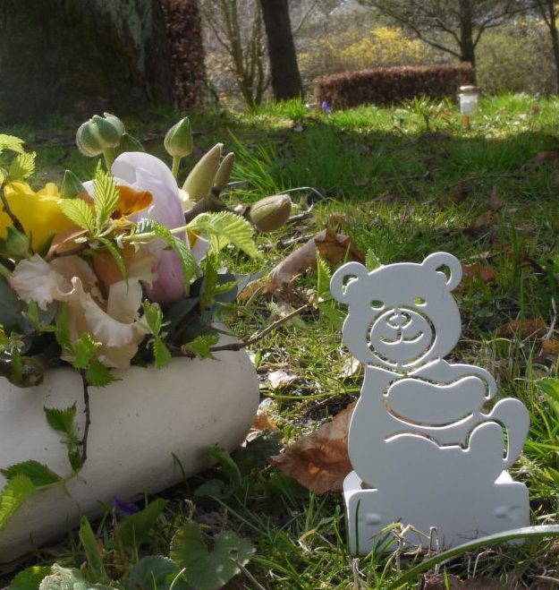 Bamse fyrfadsstage blomster