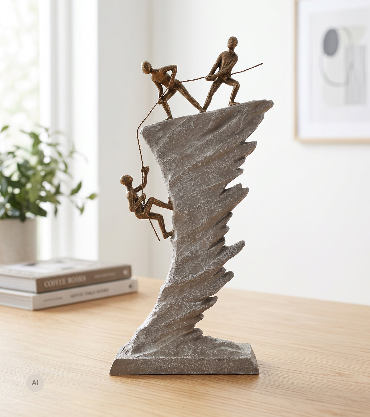 Skulptur, Ved fælles hjælp, 39 cm