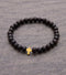 By Gabay, Armbånd med sorte perler og Guldkors, Ø 21 cm