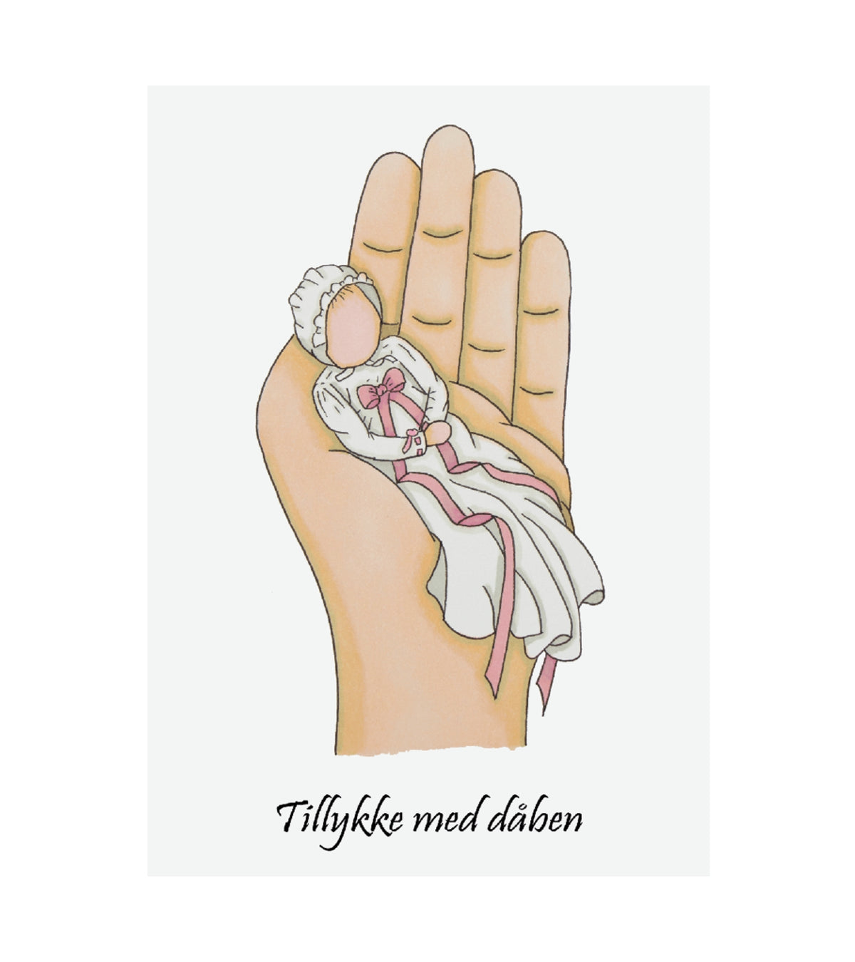 Dåbskort, Pige i Guds hånd, m. kuvert, A6