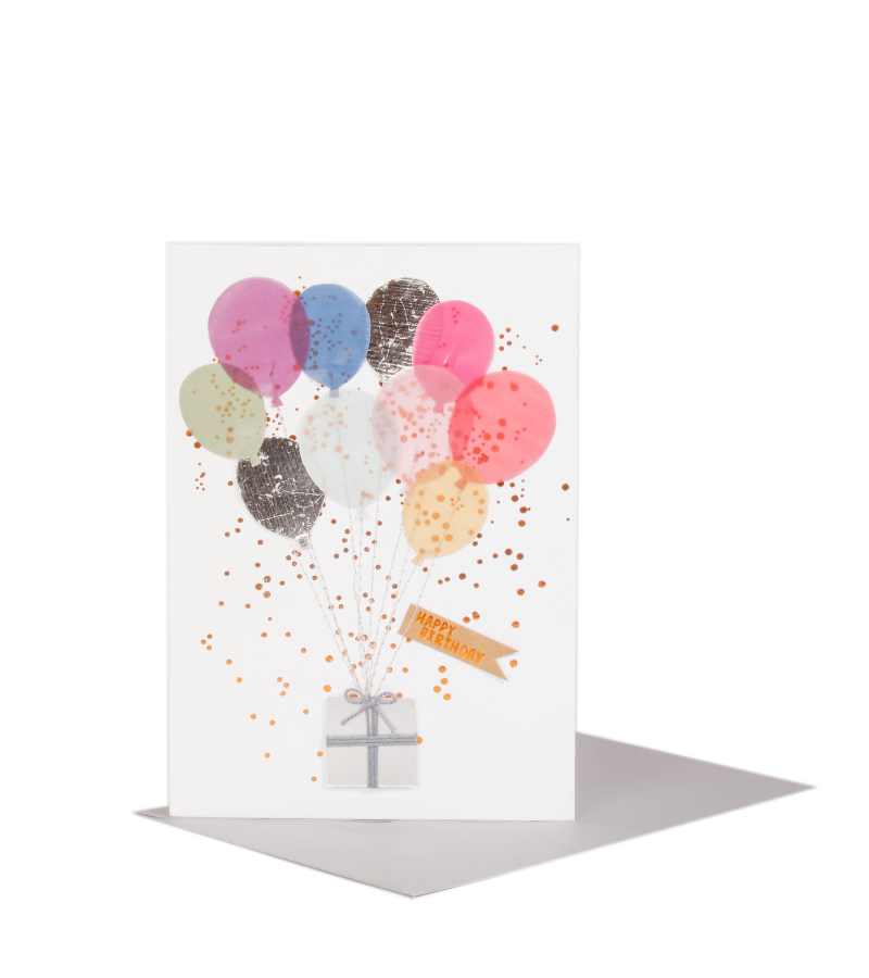 Dobbeltkort Fødselsdag ballon med kuvert OnlyByGrace
