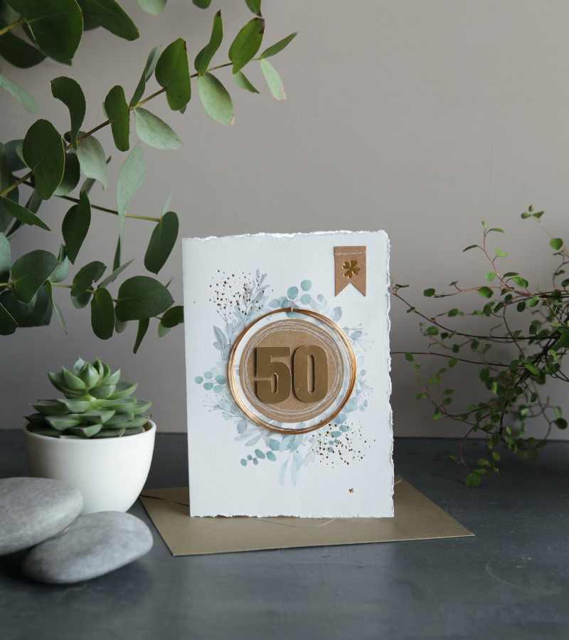 Dobbeltkort Guldbryllup med kuvert OnlyByGrace