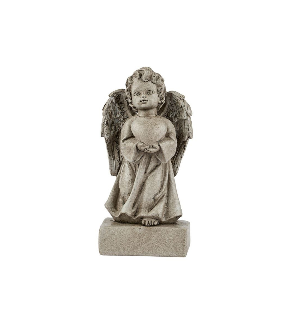 Engel med hjerte, 15 cm, Antik