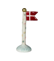 Fødselsdagsflagg, Rødt med striper, 19 cm
