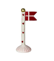 Fødselsdagsflagg, Rødt med striper, 19 cm