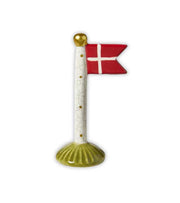 Fødselsdagsflag hvid prikket 14cm OnlyByGrace