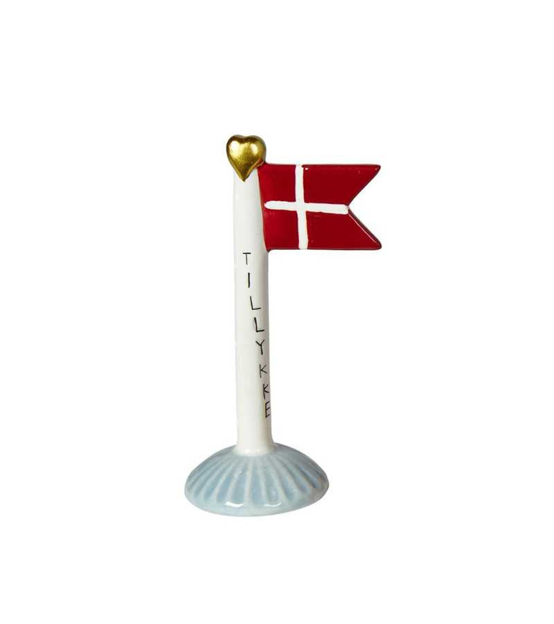 Fødselsdagsflag keramik tillykke hvid OnlyByGrace
