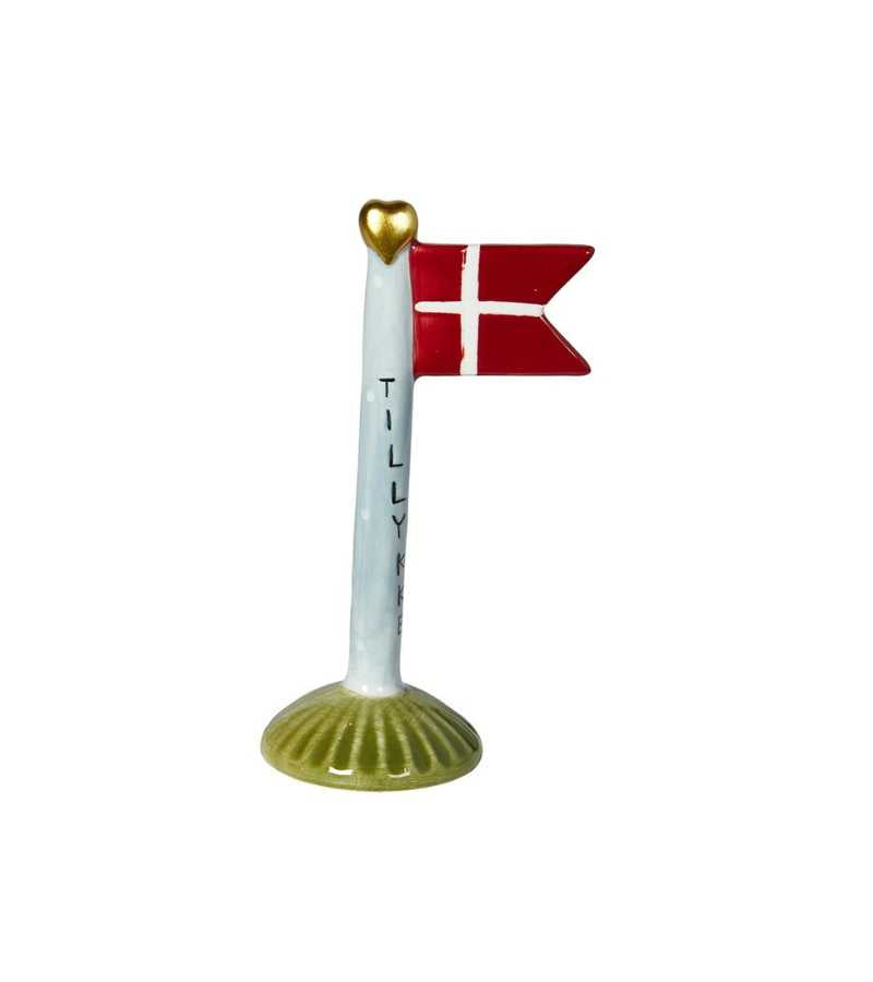 Fødselsdagsflag keramik tillykke lyseblå OnlyByGrace