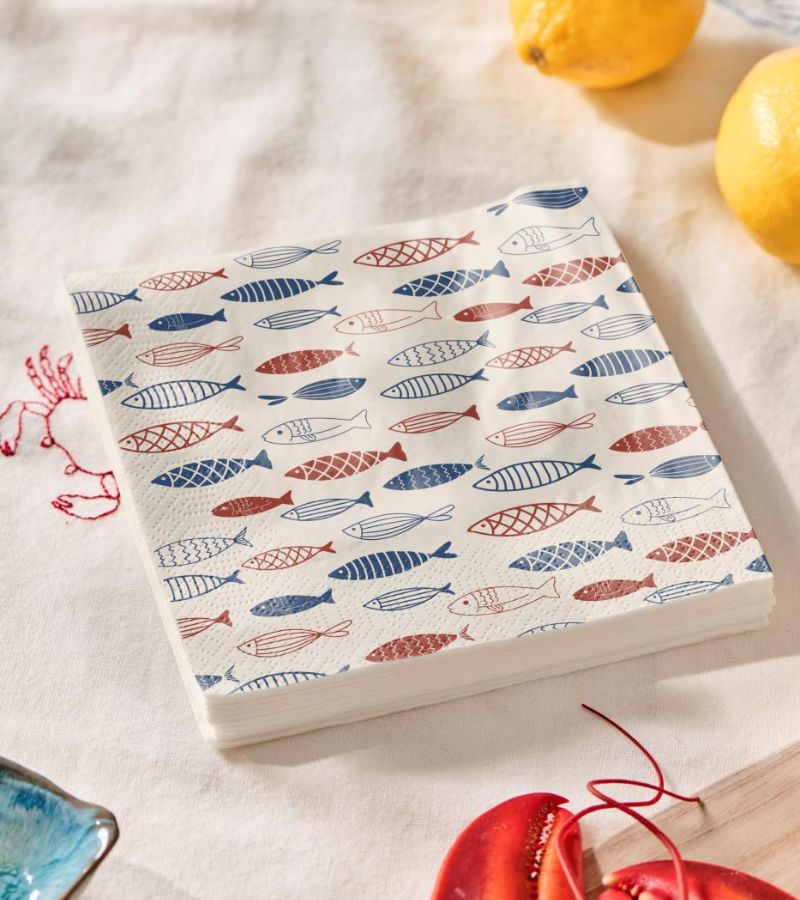 Frokostservietter med fisk 20 stk pk OnlyByGrace