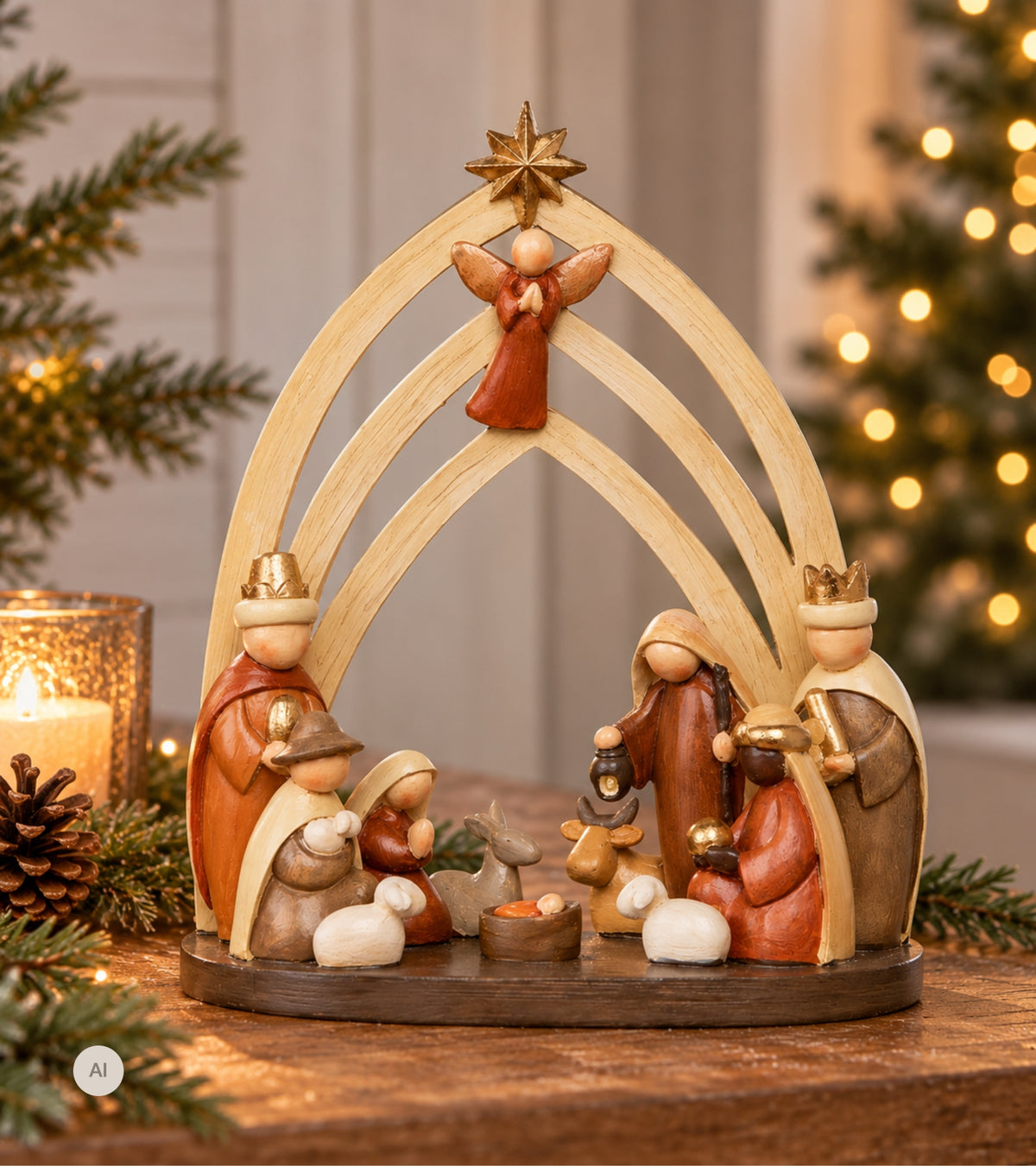 Julekrybbe, Den hellige familie, 23 cm
