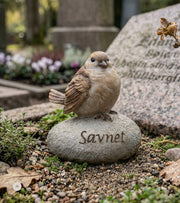 Gravpynt, Sten med brun fugl, SAVNET
