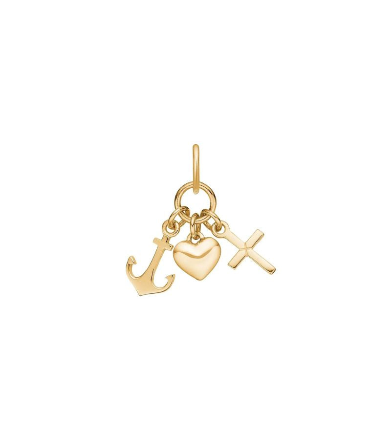 Guld vedhæng tro håb kærlighed charms OnlyByGrace
