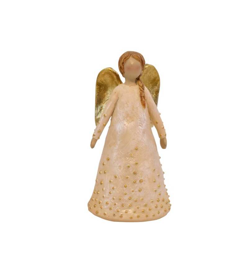 Guldprikkede engel spredte arme 11 cm OnlyByGrace
