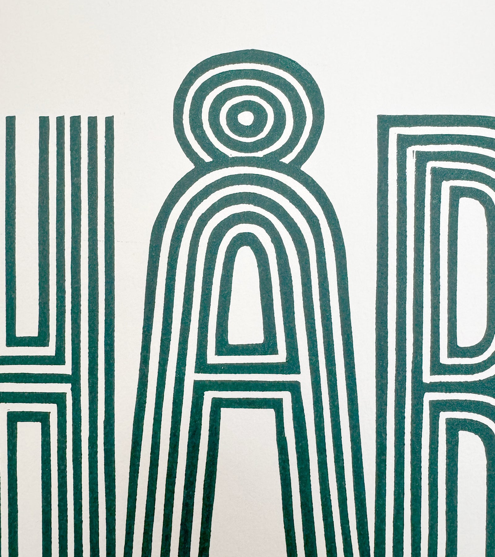 Linoleumstryk: HÅB, A3 Plakat, Grøn