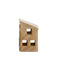 Halvt keramik hus, Beige, 12 cm