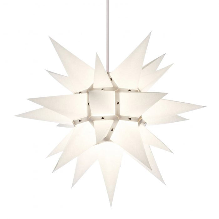 Herrnhuter Stjerne 40 cm Papir Hvid Christiansfeldstjerne