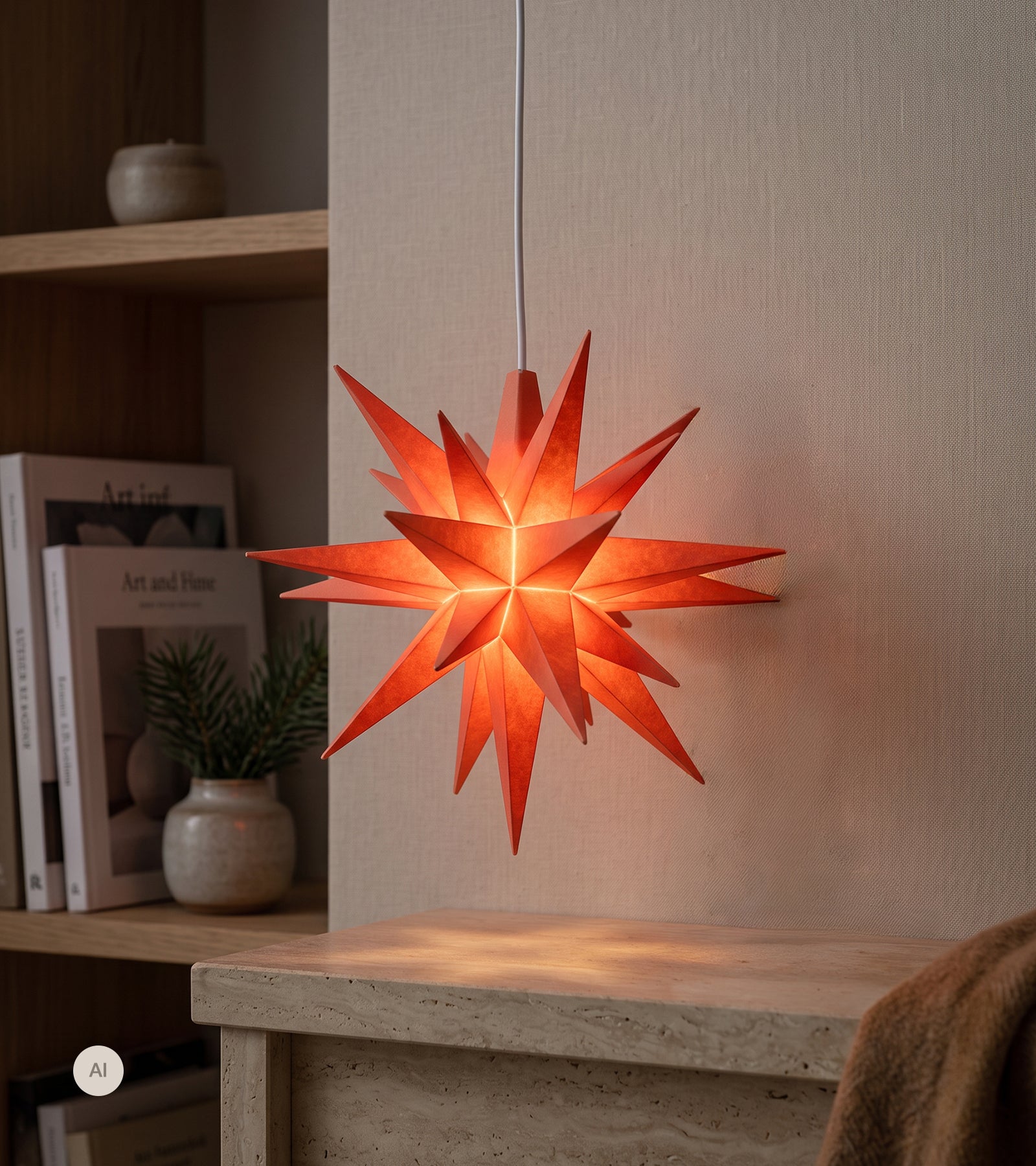 Herrnhuter Årsstjerne 2026, ABRIKOS, 8 cm, LED
