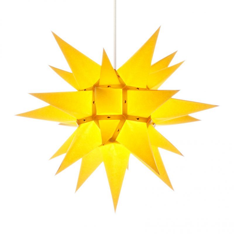 Herrnhuter stjerne 40cm Papir Gul Christiansfeld Brødremenigheden