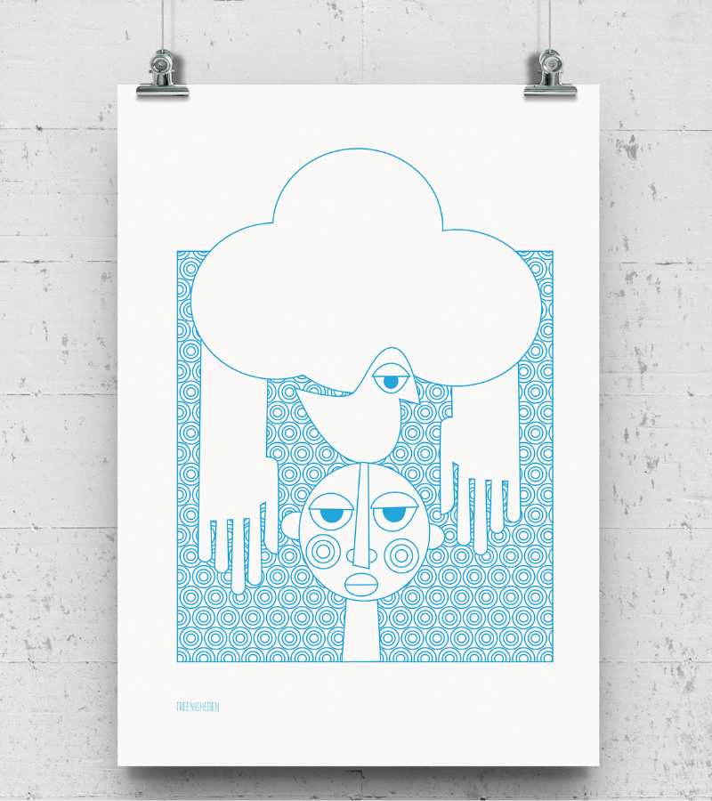 Josephine Blay A3 Plakat Treenigheden Blå