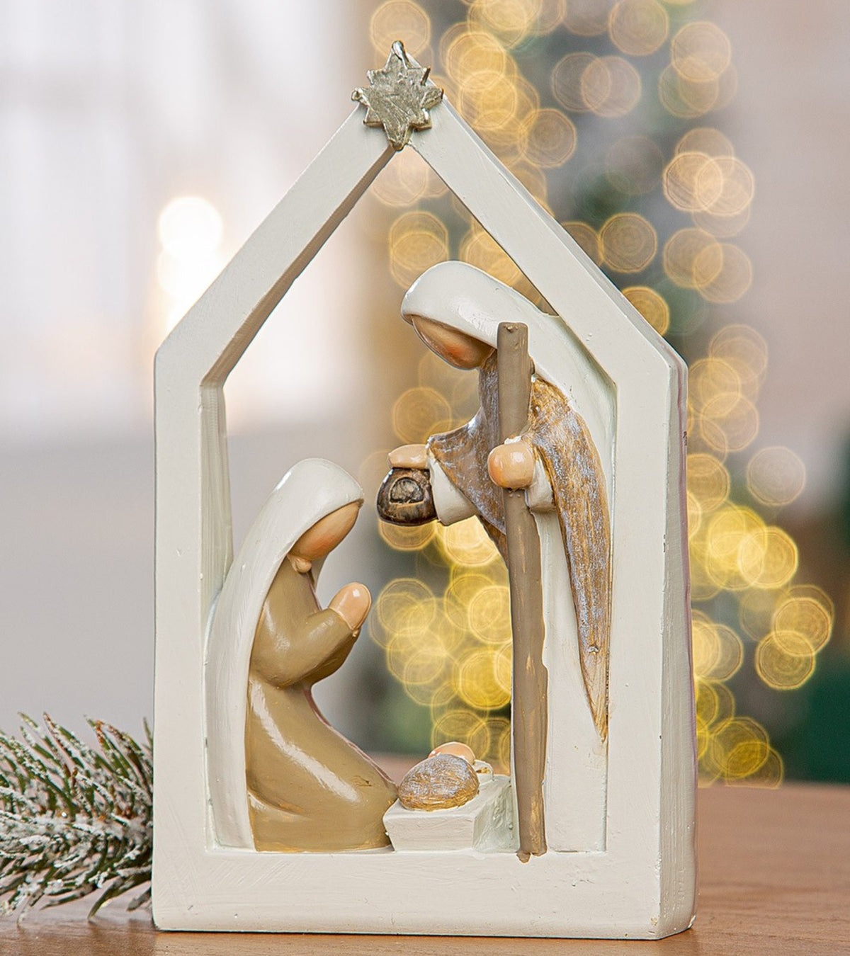 Julekrybbe i stald, 15 cm