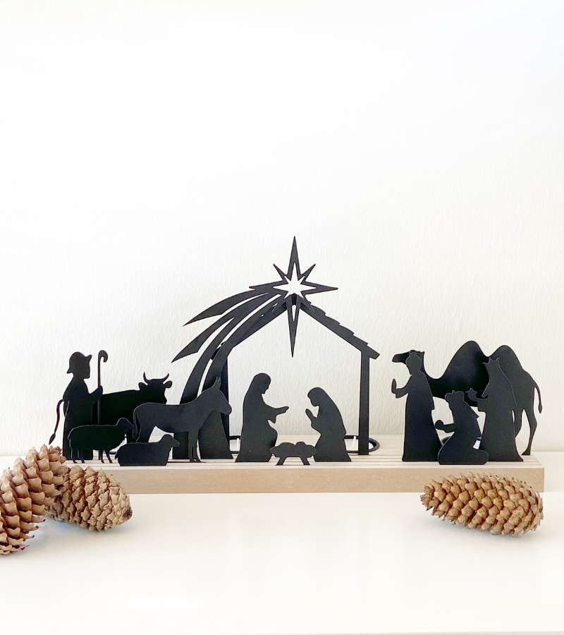 Julekrybbe Silhuet Adventsstage Sort OnlyByGrace