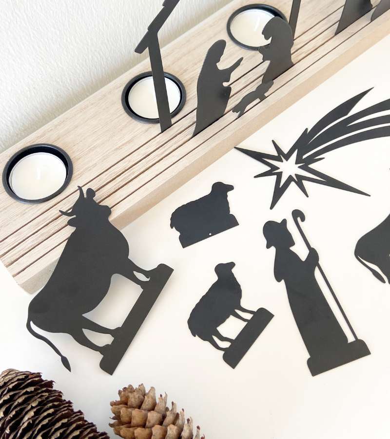 Julekrybbe, Silhuet, Adventsstage, Sort