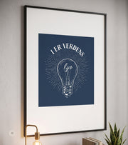 Linoleumstryk: I er Verdens Lys, A3 Plakat, Blå
