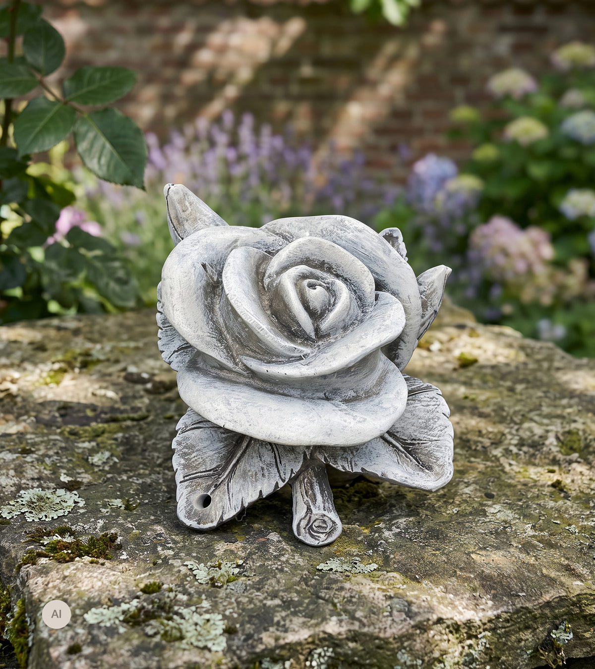 Kirkegårdspynt, Rose med blad