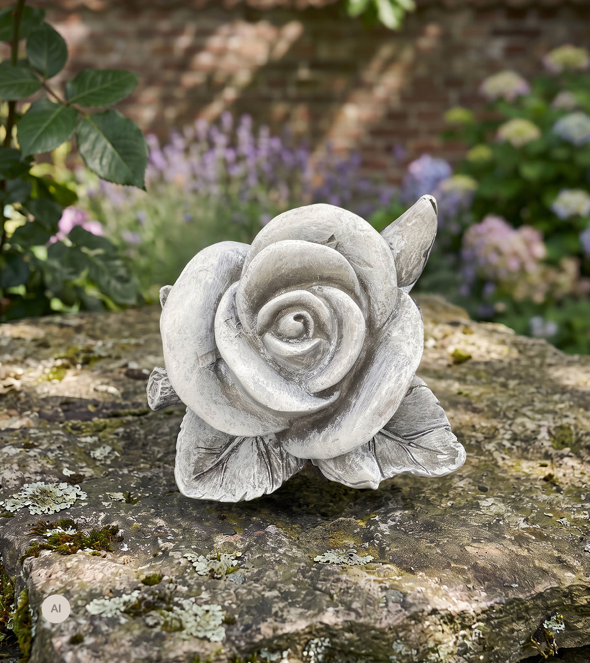 Kirkegårdspynt, Rose med blad