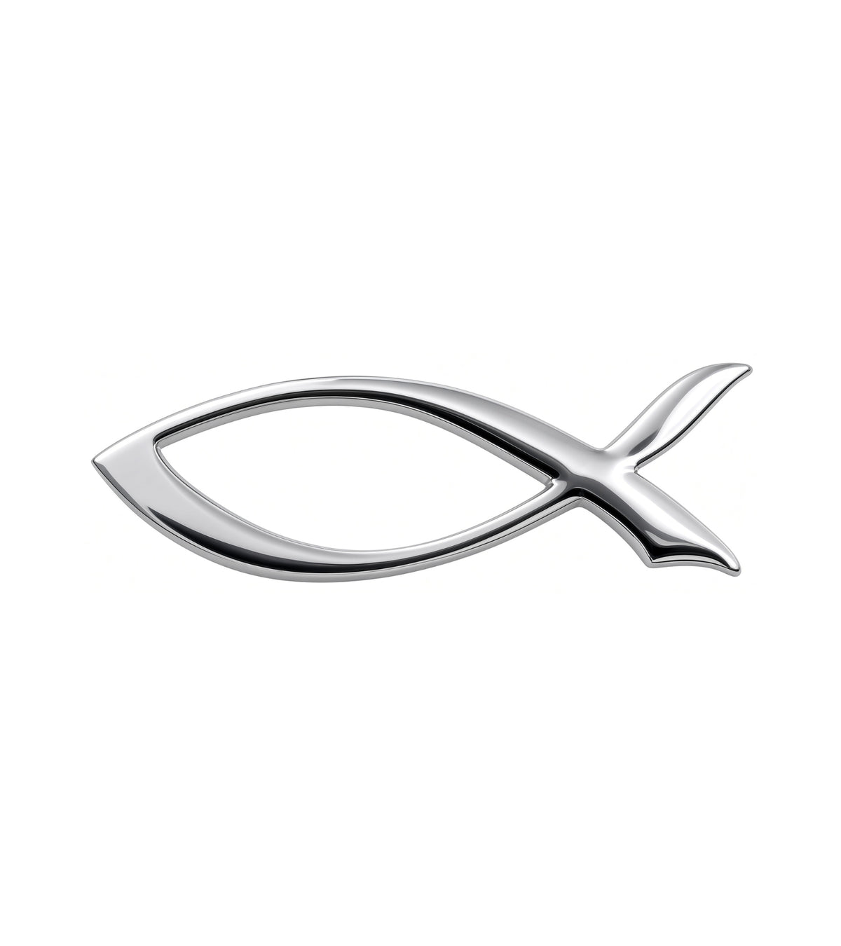 Klistermærke, Sølvfarvet fisk, 8 cm