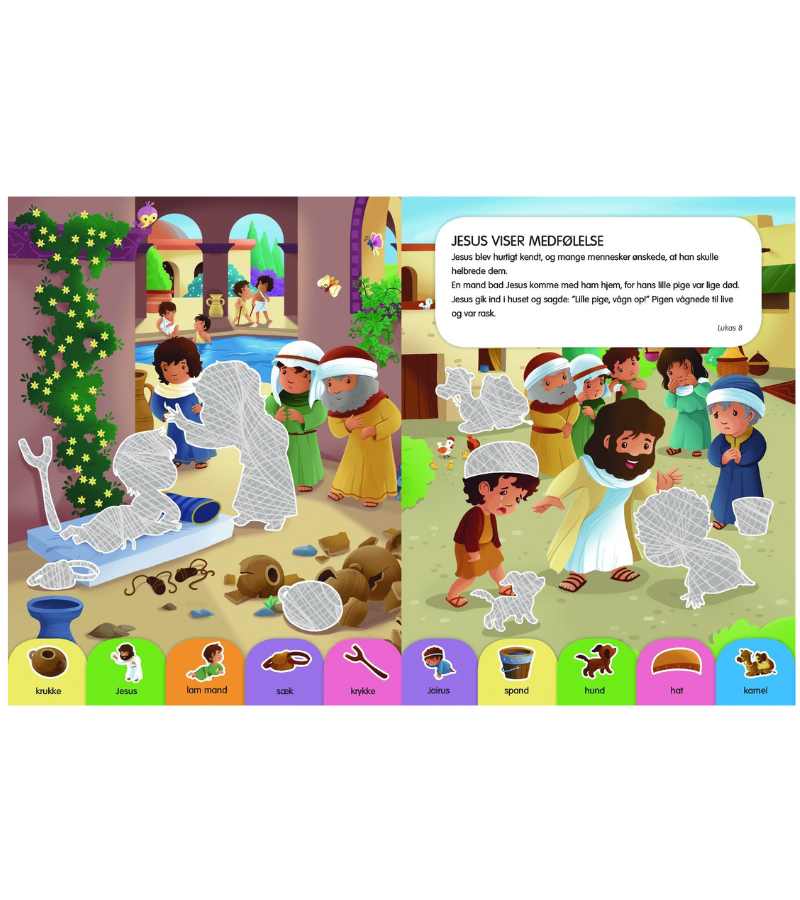 Klistermærke glimmerbog Jesu liv onlyByGrace