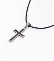 Kors med læderkæde carbon OnlyByGrace