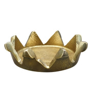 Krone lysestage, Guld, 10 cm
