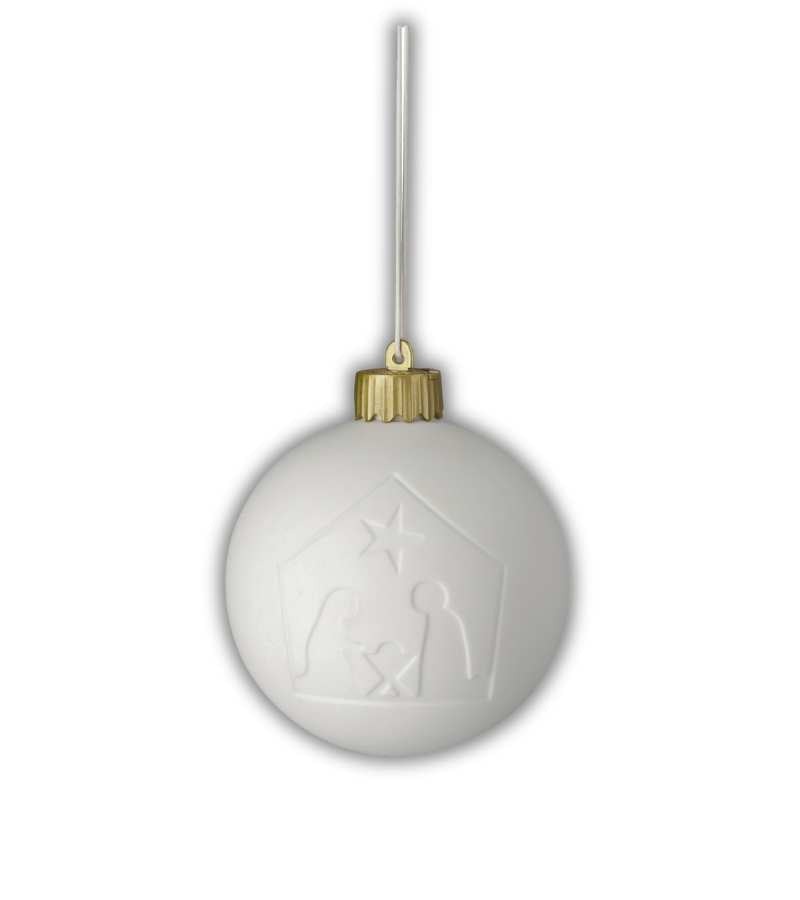 LED Julekugle med krybbespil Dia 9 cm OnlyByGrace