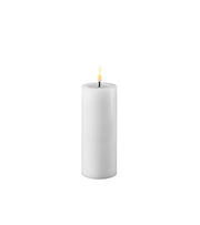 Hvid, LED Bloklys Ø5 x 12,5 cm, Deluxe Homeart