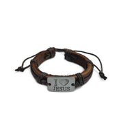 Laederarmbaand I Love Jesus OnlyByGrace