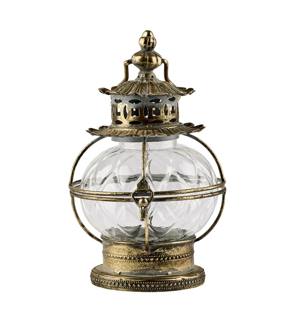 Lanterne, 23 cm, Antik Metal, Guld